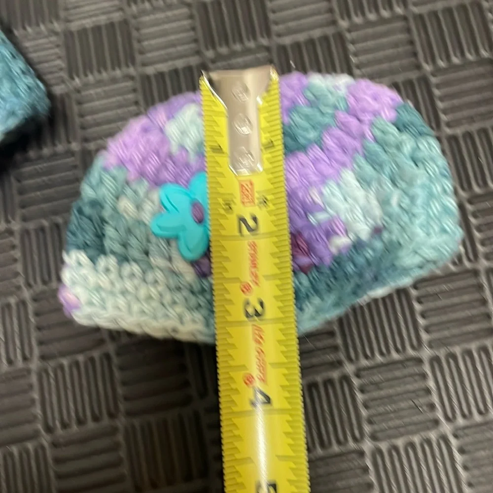 matching crochet hats one for child and other for their doll